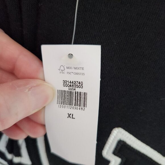 GAP NEW Women's Black and White Logo Long Sleeve Hoodie Full Zip Sweatshirt- XL - Picture 3 of 5